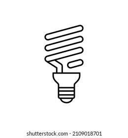Lamp CFL icon in black line style icon, style isolated on white background