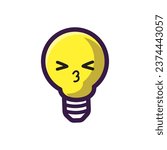 lamp character with funny face, emoji 