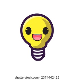 lamp character with funny face, emoji 