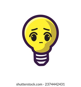 lamp character with funny face, emoji 