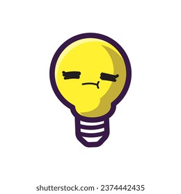 lamp character with funny face, emoji 