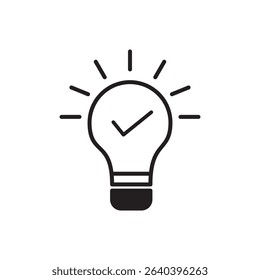 lamp with check vector ilustration. light