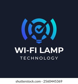 Lamp check wi-fi logo designs for your business