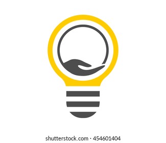 lamp circle hand image vector icon logo