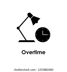 lamp, clock, overtime icon. One of business collection icons for websites, web design, mobile app