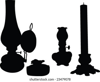 Lamp Collection Silhouette Vector Stock Vector (Royalty Free) 23479078