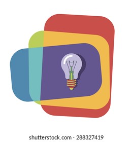 lamp in color frame flat illustration