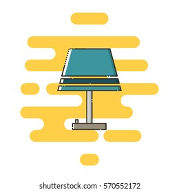Lamp color thin doted line icon. Mbe minimalism style