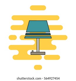Lamp color thin line icon. Cloud background