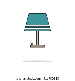 Lamp color thin line icon.Vector illustration