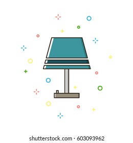Lamp color thin line icon.Vector illustration
