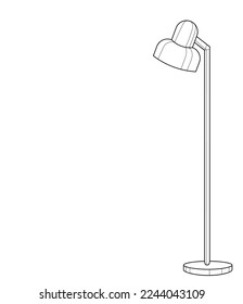 Lamp. Coloring book. Black and white vector illustration.