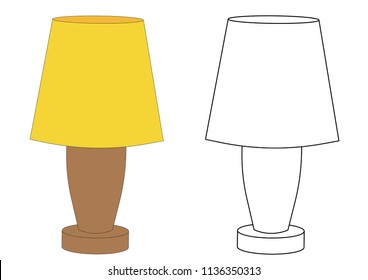 Lamp. Coloring page. Vector illustration.