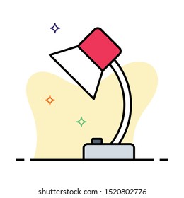 lamp colour line vector icon