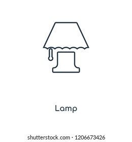 Lamp concept line icon. Linear Lamp concept outline symbol design. This simple element illustration can be used for web and mobile UI/UX.