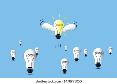 lamp in concept open idea and thinking 