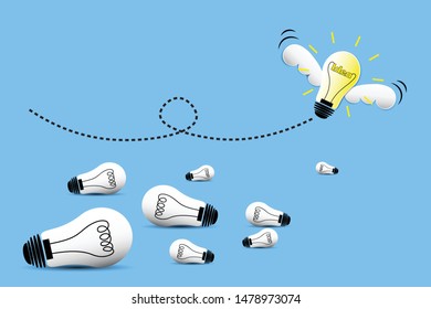 lamp in concept open idea and thinking 