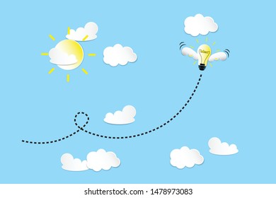 lamp in concept open idea and thinking 