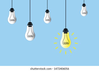Lamp concept the think and idea, leader chief