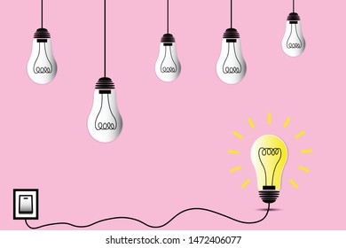 Lamp concept the think and idea, leader chief