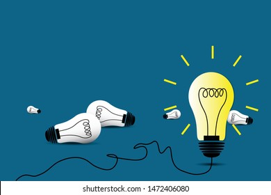 Lamp concept the think and idea, leader chief