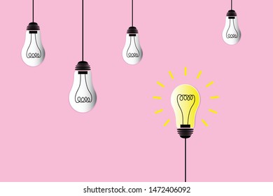 Lamp concept the think and idea, leader chief