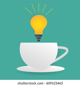 Lamp cup idea fresh business coffee vector