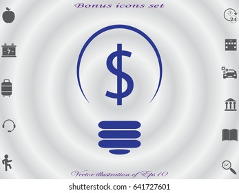 lamp, currency, icon, vector illustration eps10