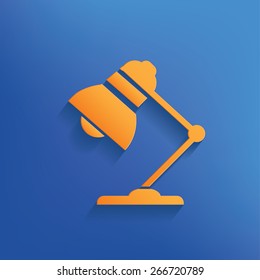 Lamp design on blue background,clean vector