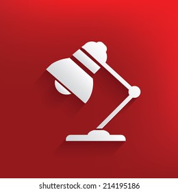 Lamp design on red background,clean vector