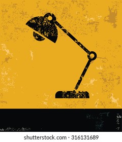 Lamp design, yellow grunge vector