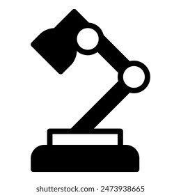 lamp desk icon or logo illustration outline black style