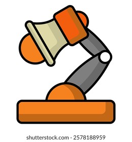 Lamp desk icon. office material icon. lineal color