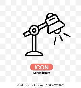 Lamp desk icon vector isolated on transparent background
