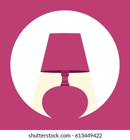 Lamp desktop icon flat design