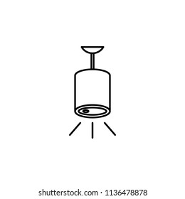 lamp with detector. Element of job lighting icon for mobile concept and web apps. Thin line lamp with detector can be used for web and mobile on white background