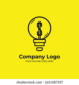 Lamp and dollar logo vector