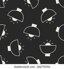 lamp doodle drawing seamless pattern background
