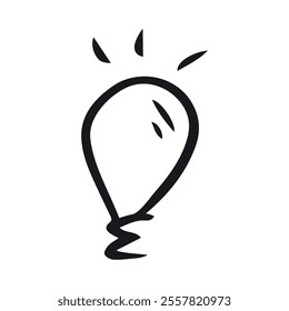 Lamp Doodle icon, line hand drawn idea symbol vector design. Great for mobile app, web design, banner, etc