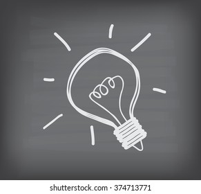 lamp doodle on blackboard vector