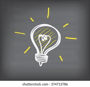 lamp doodle on blackboard vector