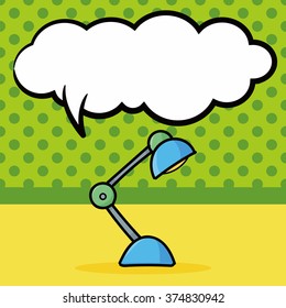 lamp doodle, speech bubble