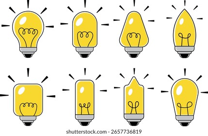 Un divertido Vector de ilustración de lámpara dibujado a mano con un estilo simple y esquemático, perfecto para diseños creativos y modernos.
