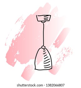Lamp doodle vector illustration. Hand drawn interior element