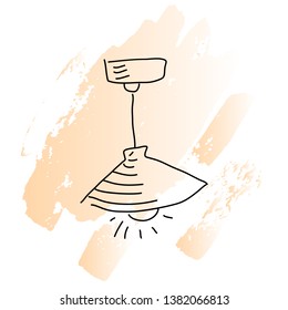 Lamp doodle vector illustration. Hand drawn interior element