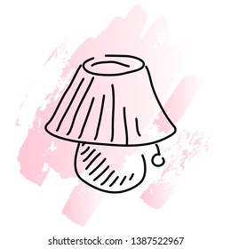 Lamp doodle vector illustration. Hand drawn interior element