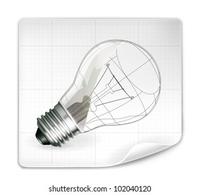 Lamp drawing, vector