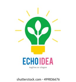 LAMP ECHO LEAF INSPIRATION IDEA LOGO ICON LOGO TEMPLATE SYMBOL EMBLEM VINTAGE