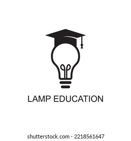 icono de educación de lámpara, icono de educación