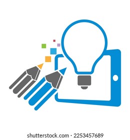 Lamp education icon logo design illustration